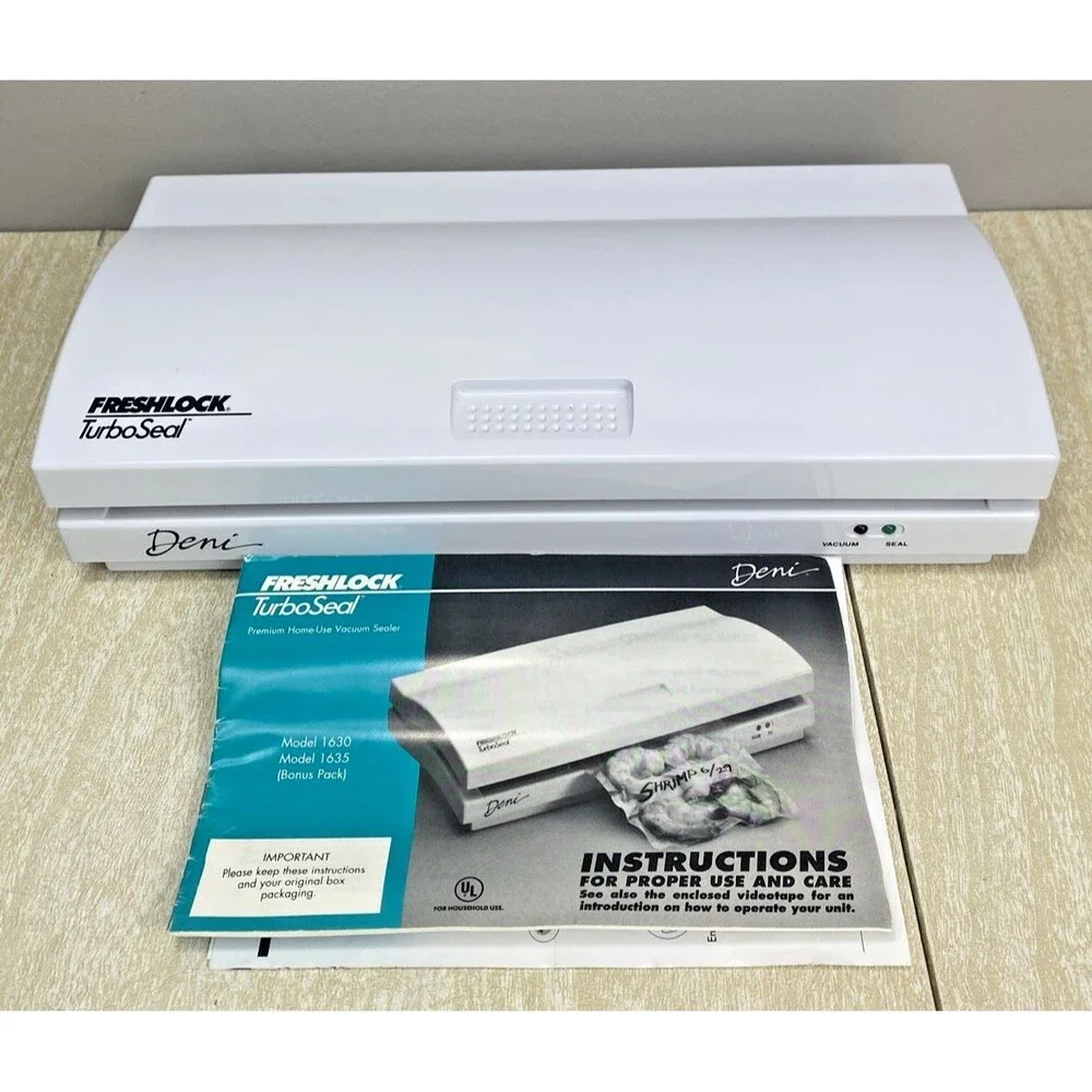 Deni Freshlock Turboseal Model 1635 with Starter Roll and Users Guide - Untested